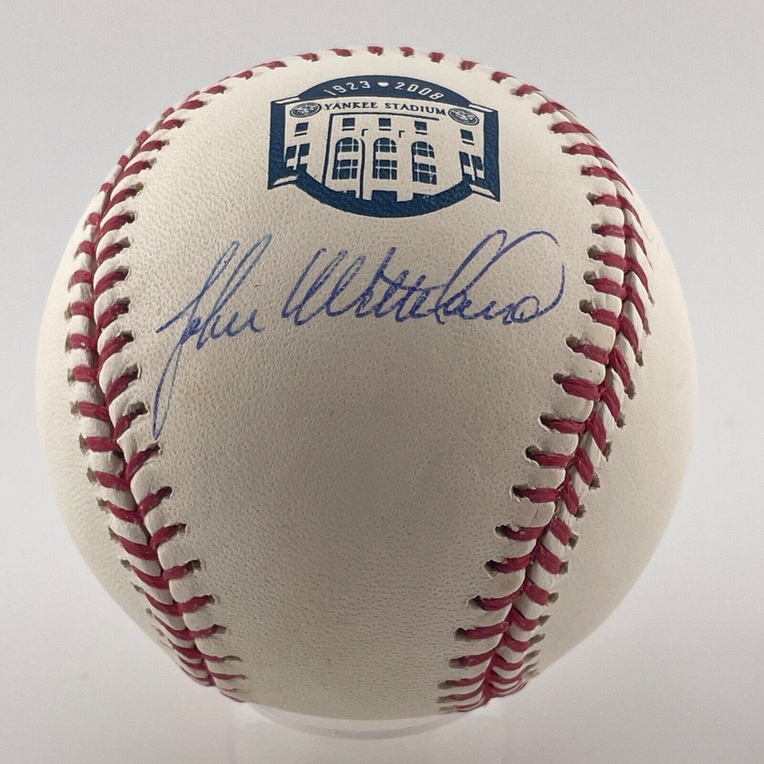 John Wetteland Signed Yankee Stadium Baseball. Steiner.