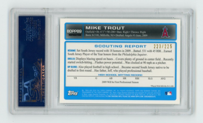 2009 Mike Trout Bowman Chrome Rookie Auto XFractor BDPP89, PSA 9 Mint. /2251