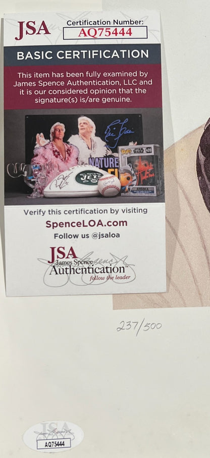 Yogi Berra Signed Lithograph Print, James Fiorentino. LE 500. Yankees. Auto JSA1