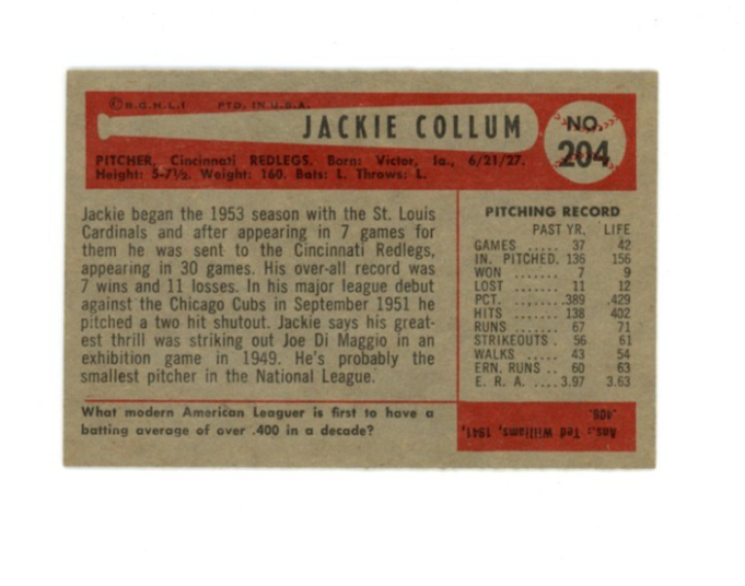 1954 Bowman Jack Collum1