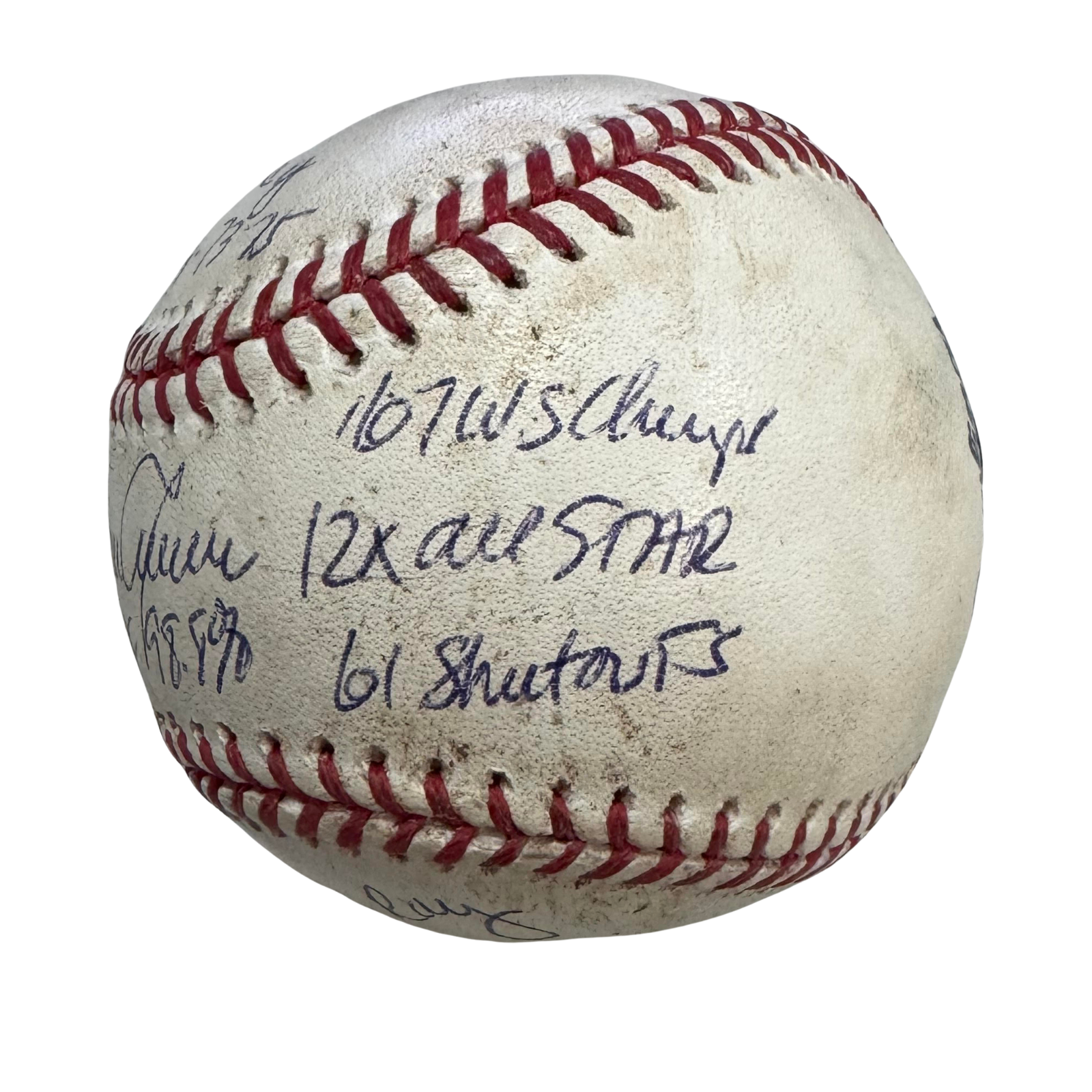 Tom Seaver Signed Stat Ball, Inscribed Game-Used Baseball. MLB2