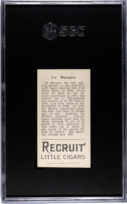 1912 Recruit Little Cigars T207 Cy Morgan SGC Authentic1
