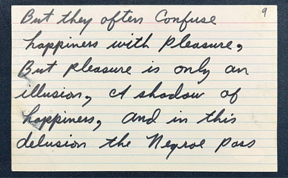 Muhammad Ali Handwritten Note, Speech. JSA1