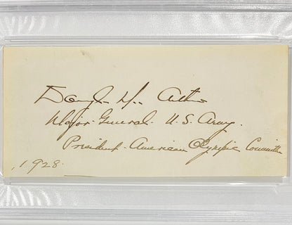 Early General Douglas MacArthur Signed &amp; Inscribed Autograph, 1928. PSA2
