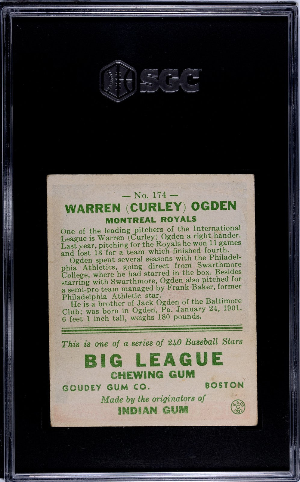 1933 Goudey Warren Ogden 