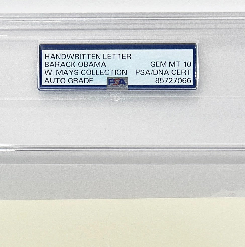 Barack Obama Handwritten &amp; Signed Birthday Letter to Willie Mays. Mays Estate3