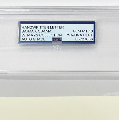 Barack Obama Handwritten &amp; Signed Birthday Letter to Willie Mays. Mays Estate3