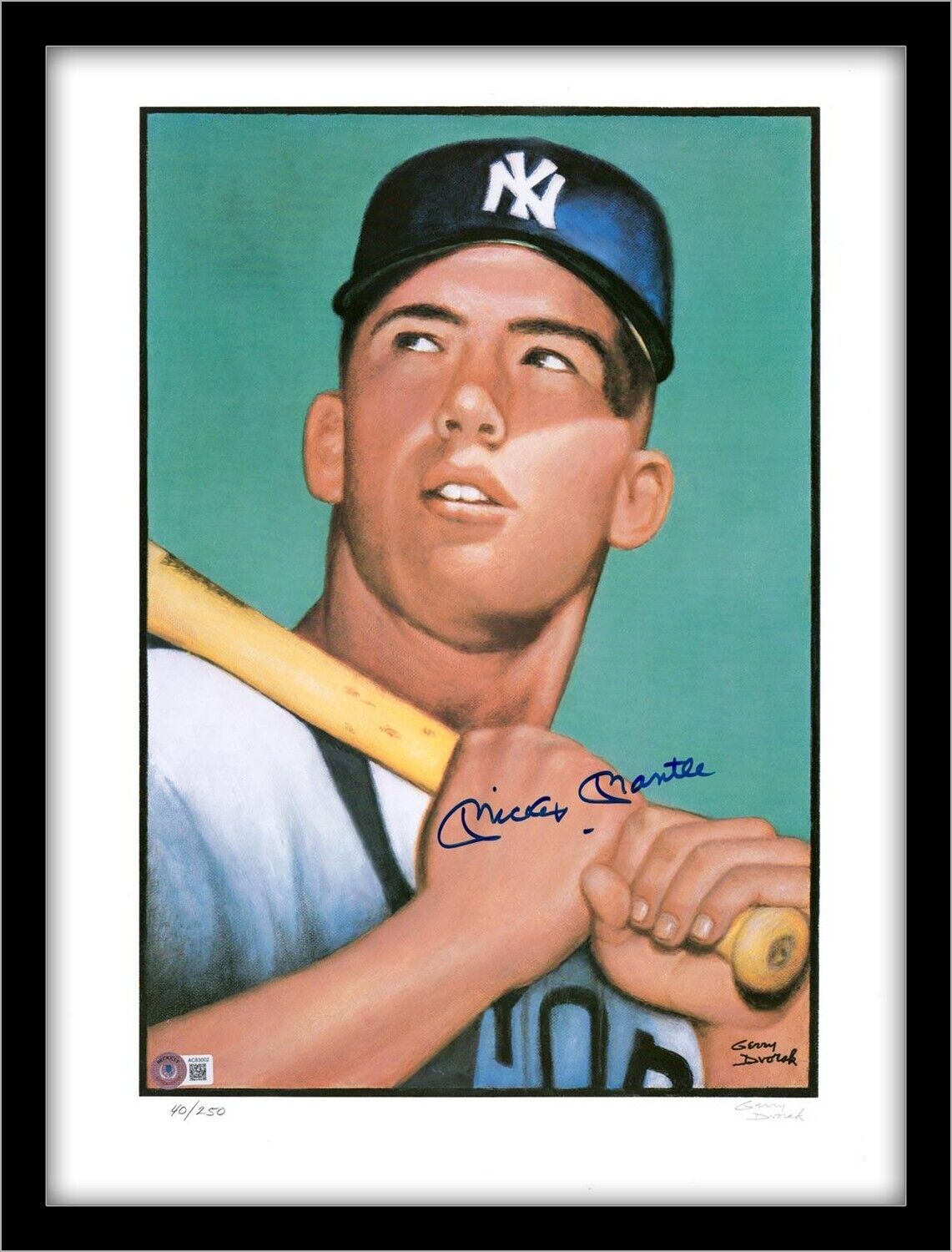 Mickey Mantle Signed 1952 Topps Photo, Limited Edition Beckett Auto 10