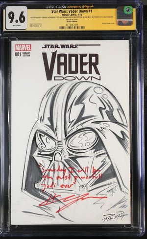 Hayden Christensen Signed & Inscribed Darth Vader Star Wars Comic Book. JSA CGC