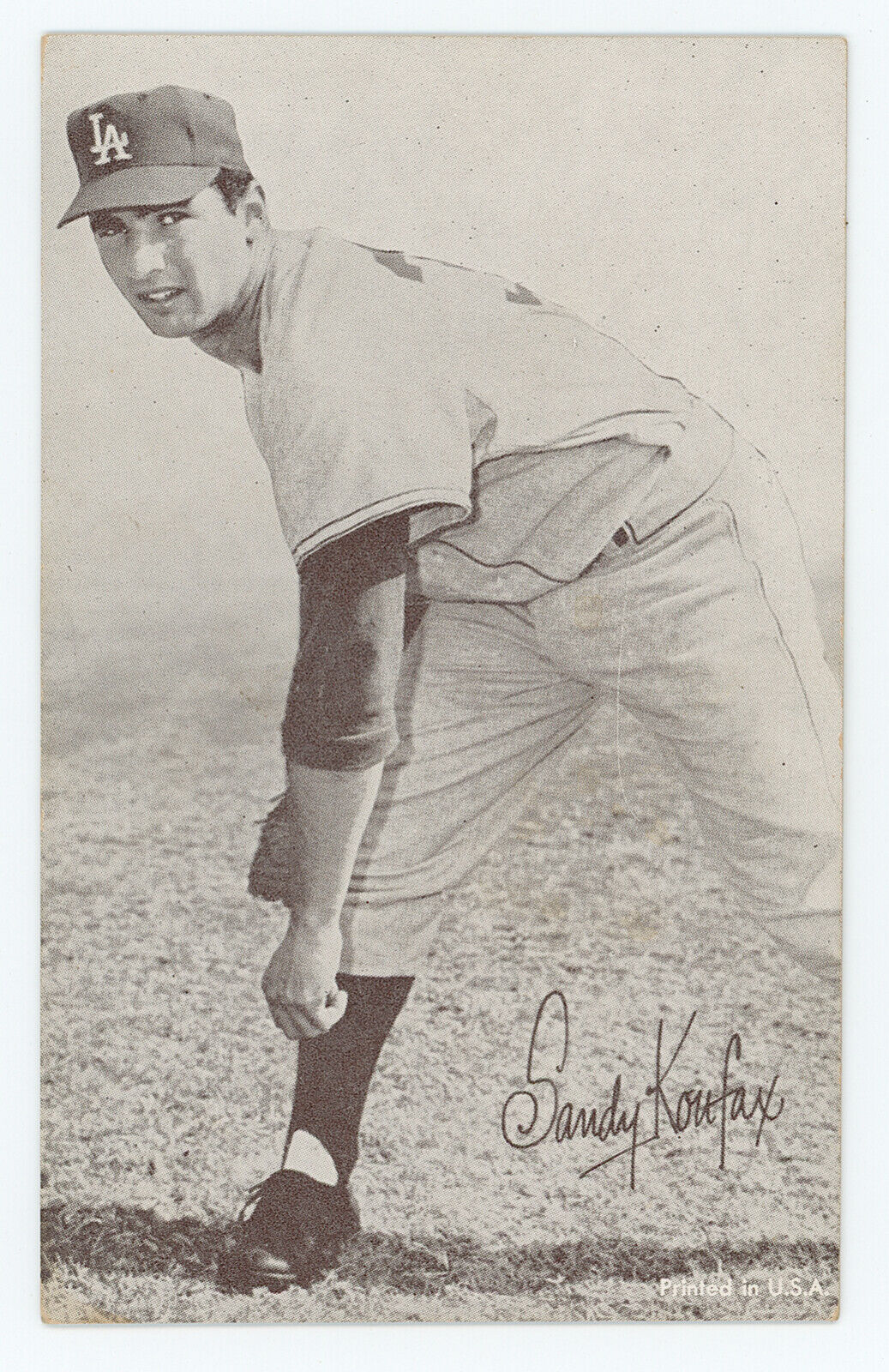 1947-1966 Sandy Koufax Exhibit Card. Los Angeles Dodgers.