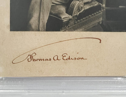 Rare Thomas Edison Signed Photo. Autograph PSA Mint 92