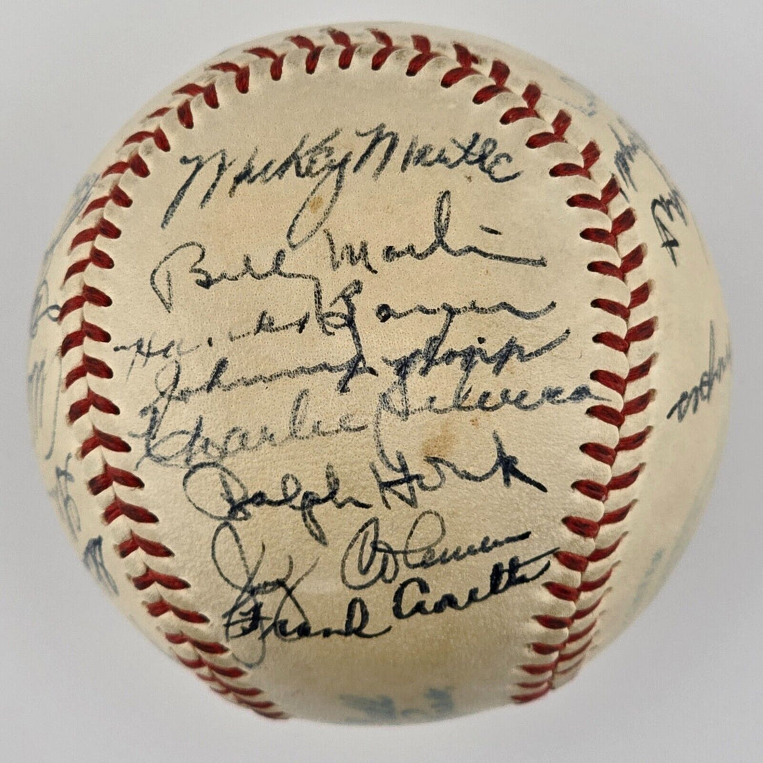 1951 New York Yankees Team Signed Baseball. Rookie Mantle Signature. PSA/DNA LOA