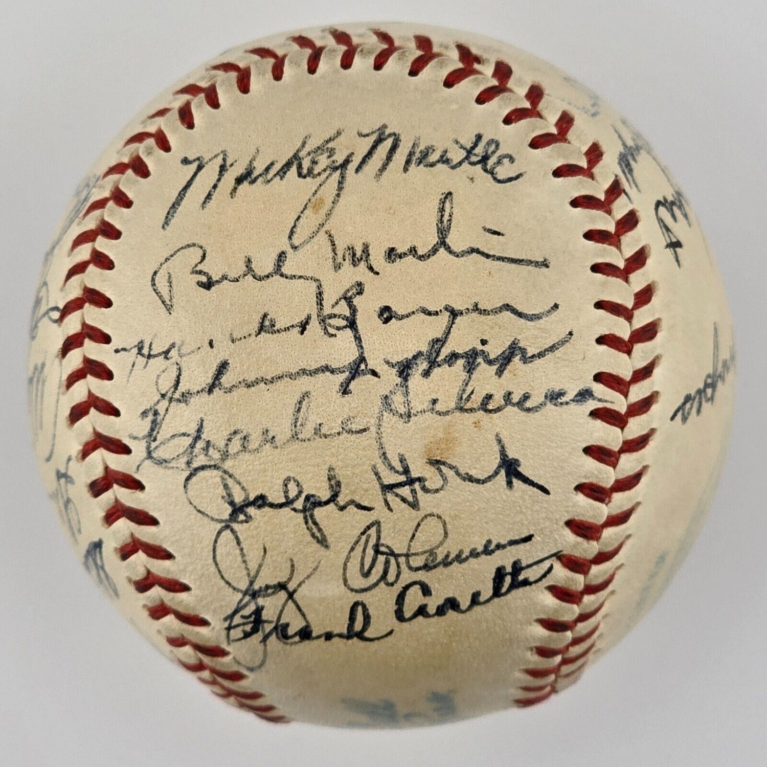 1951 New York Yankees Team Signed Baseball. Rookie Mantle Signature. PSA/DNA LOA