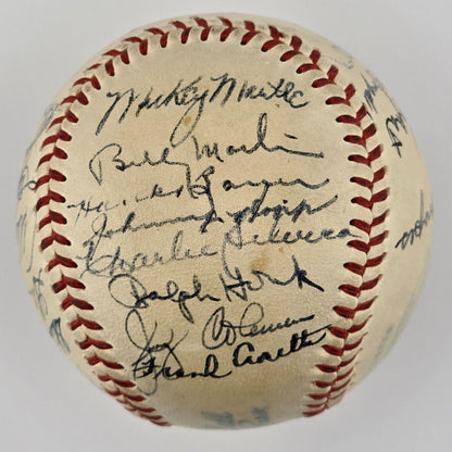 1951 New York Yankees Team Signed Baseball. Rookie Mantle Signature. PSA/DNA LOA