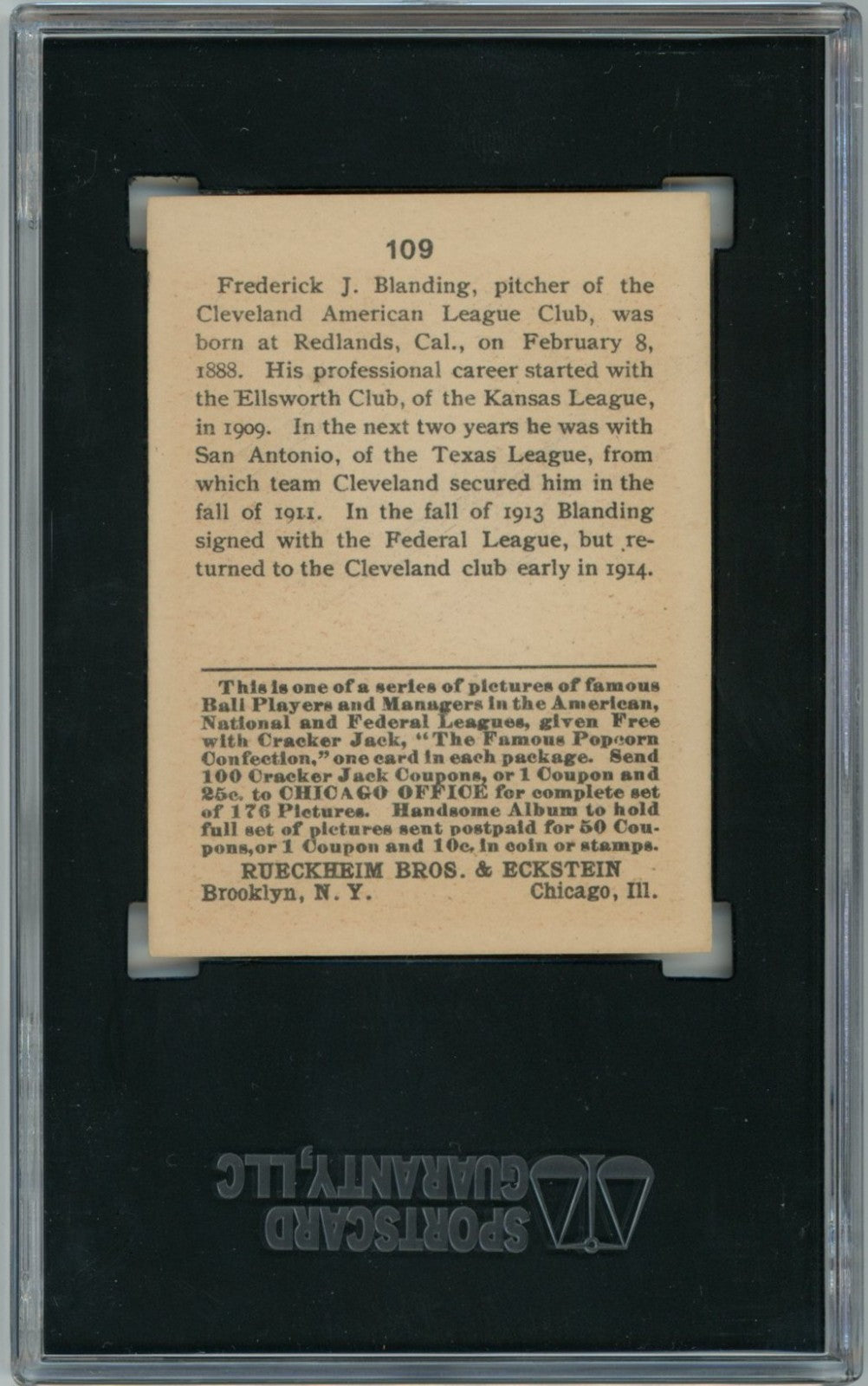 1915 Cracker Fred Blanding SGC 81