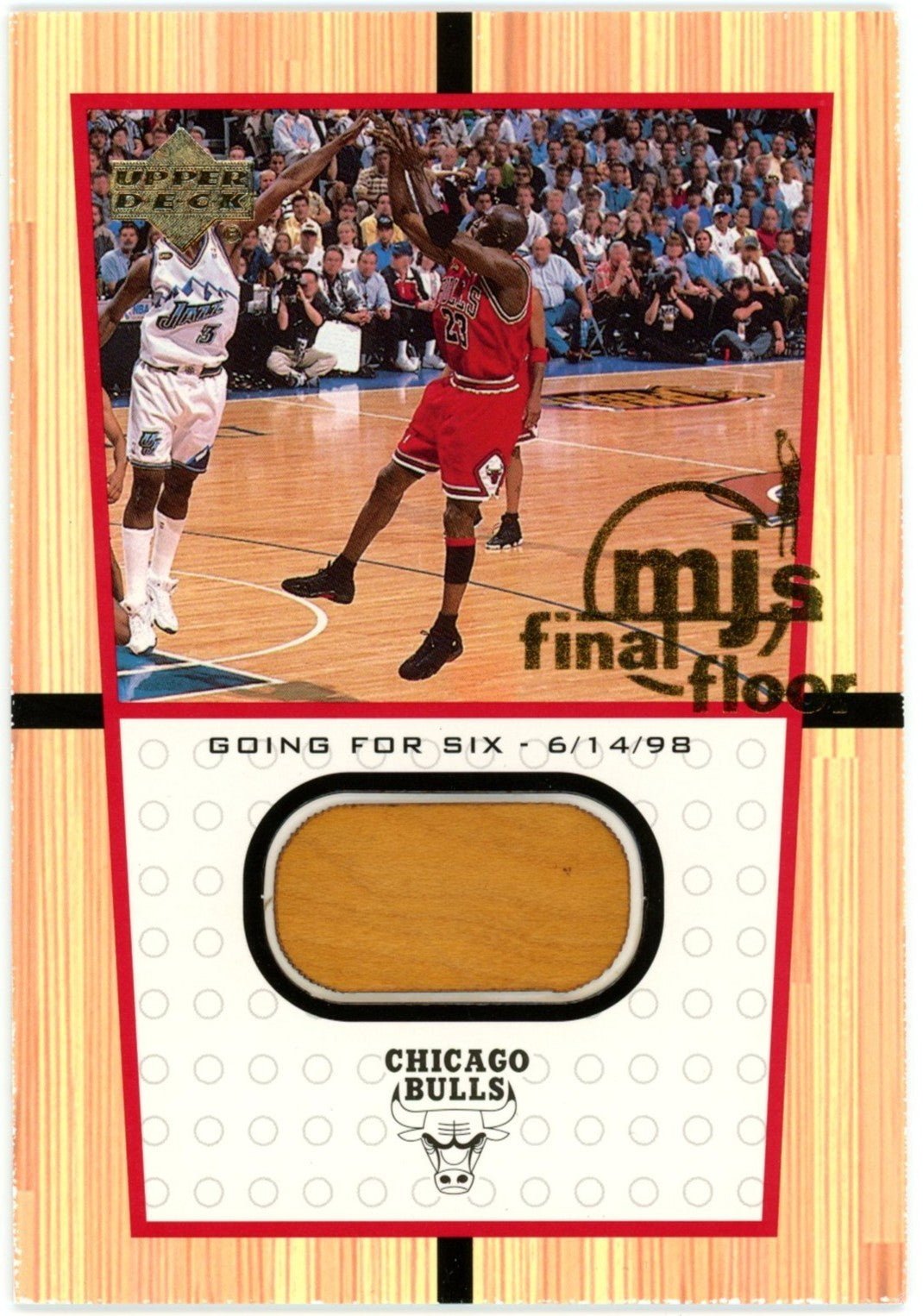 Michael Jordan 2000 Upper Deck Final Floor Game Used 1998 Finals Card. 