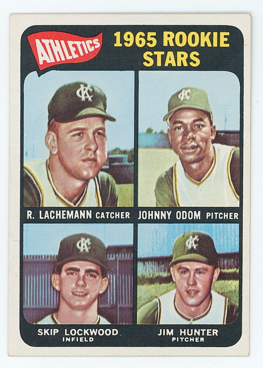 1965 Topps Rookie Stars. Catfish Hunter, Odom, Lockwood, Lachemann. 