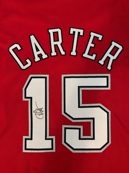 Vince Carter Signed Jersey, Authentic Adidas. NJ Nets Red. Large. JSA1