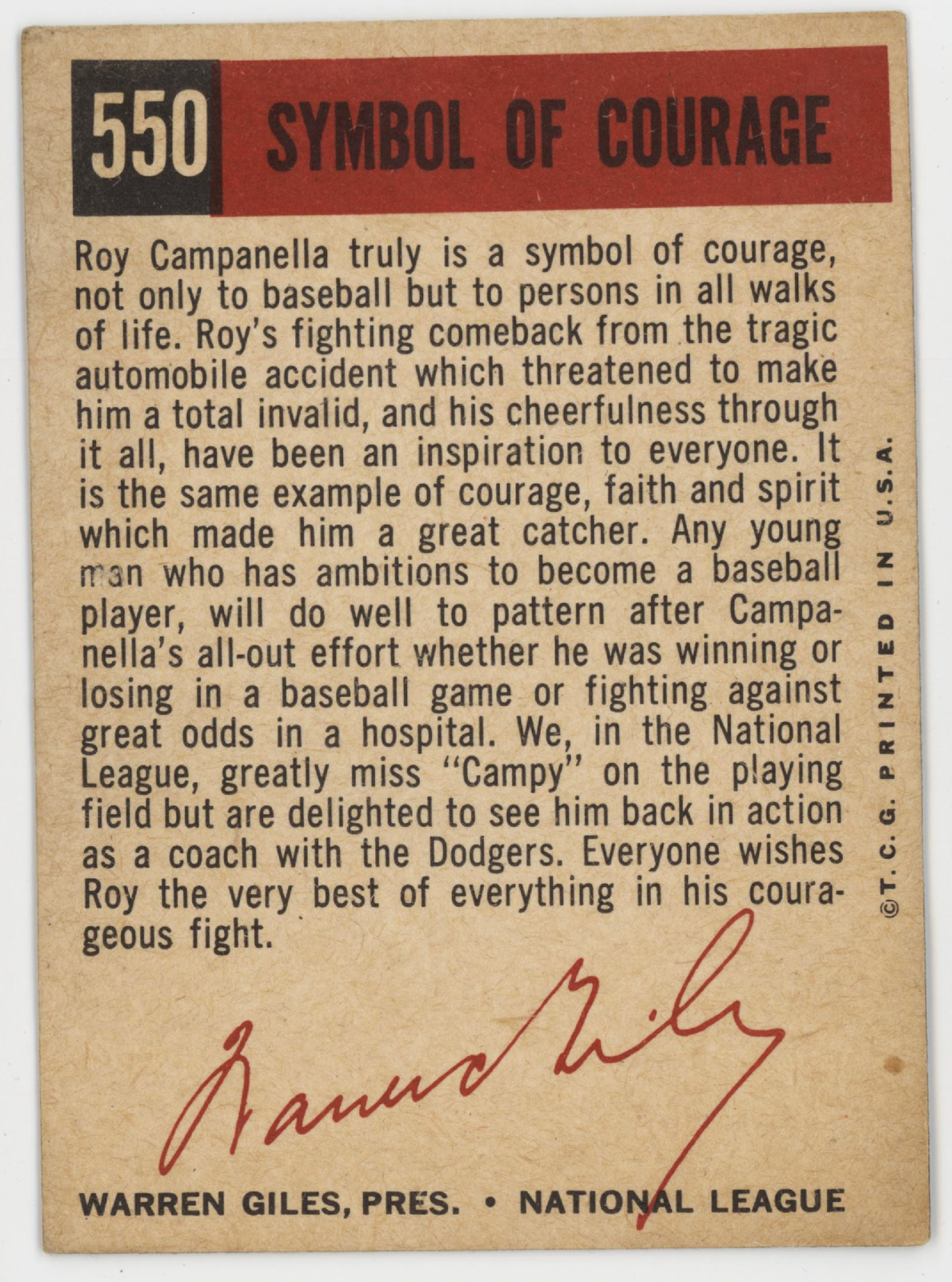 Roy Campanella 1959 Topps. 