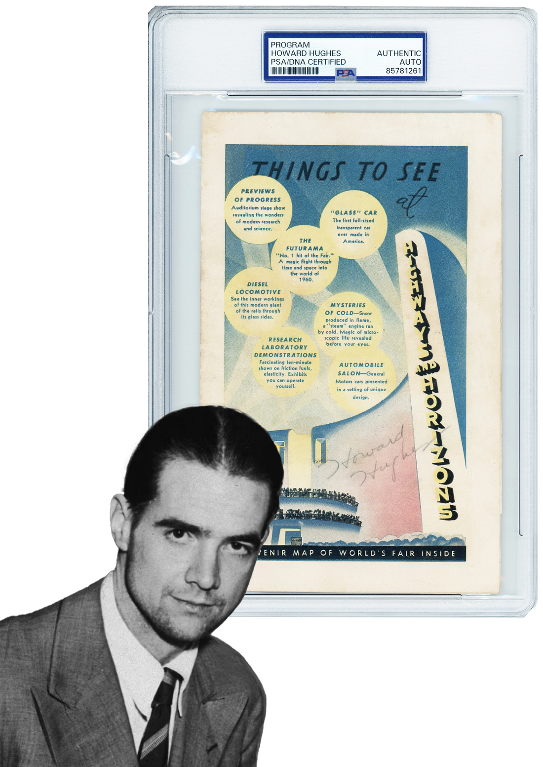 Howard Hughes Signed 1940s World’s Fair General Motors Pavilion Program. PSA/DNA0