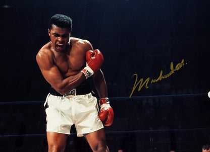 Muhammad Ali over Sonny Liston Signed 16x20 Photo. 1965 Heavyweight Title1