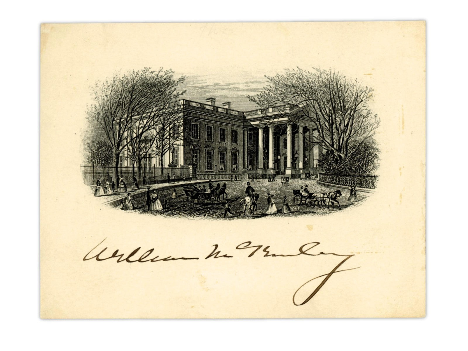 President William McKinley Signed Executive Mansion Engraving1