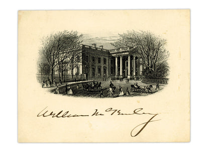 President William McKinley Signed Executive Mansion Engraving1