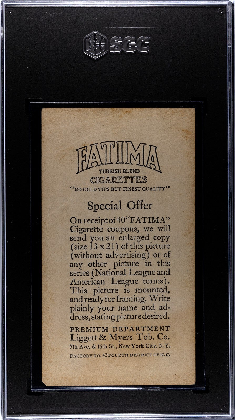 1913 Fatima T200 St. Louis Americans SGC 1.51