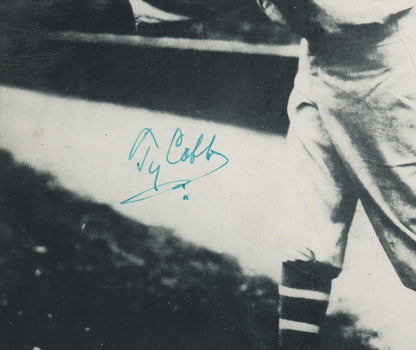 Ty Cobb Signed Photograph. Rare 8x10 Action Photo, Auto PSA2