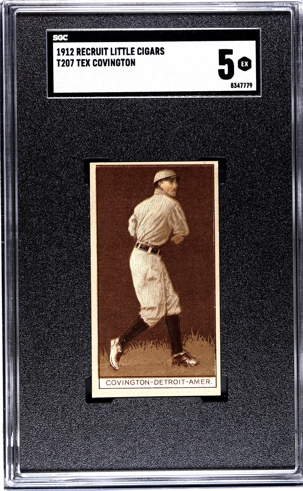 1912 Recruit Little Cigars T207 Tex Covington SGC 50