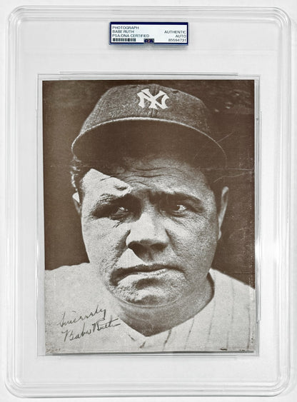 Rare Babe Ruth Signed Photo, M114 Baseball Magazine Premium circa 1927. PSA2