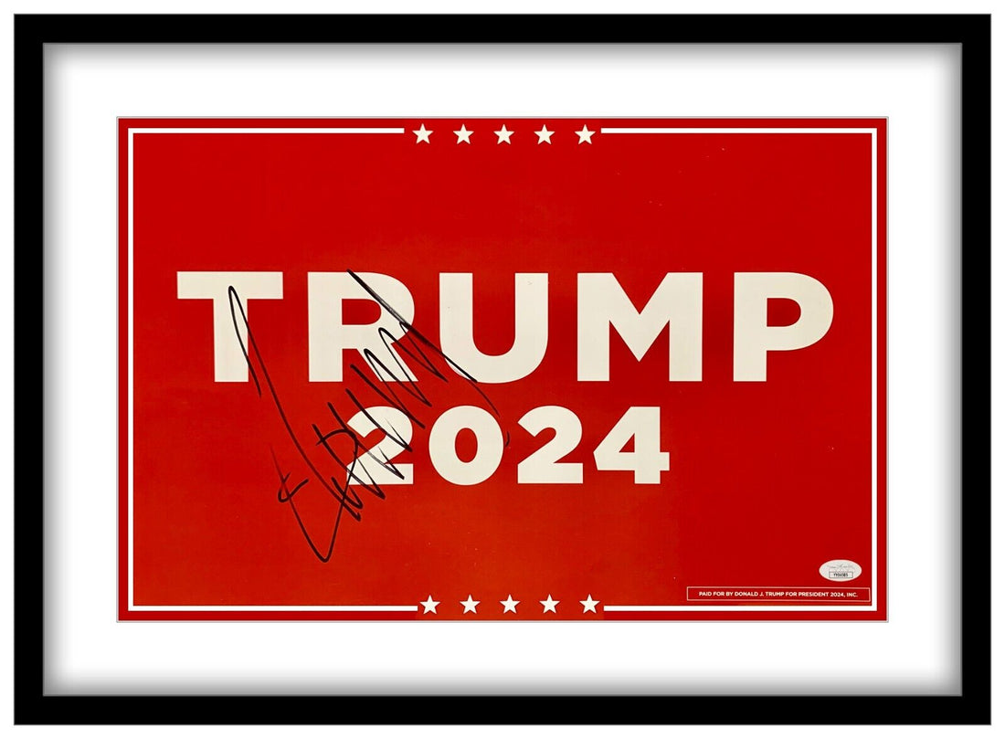 President Donald Trump Signed 2024 Campaign Poster. Presidential Autograph, JSA