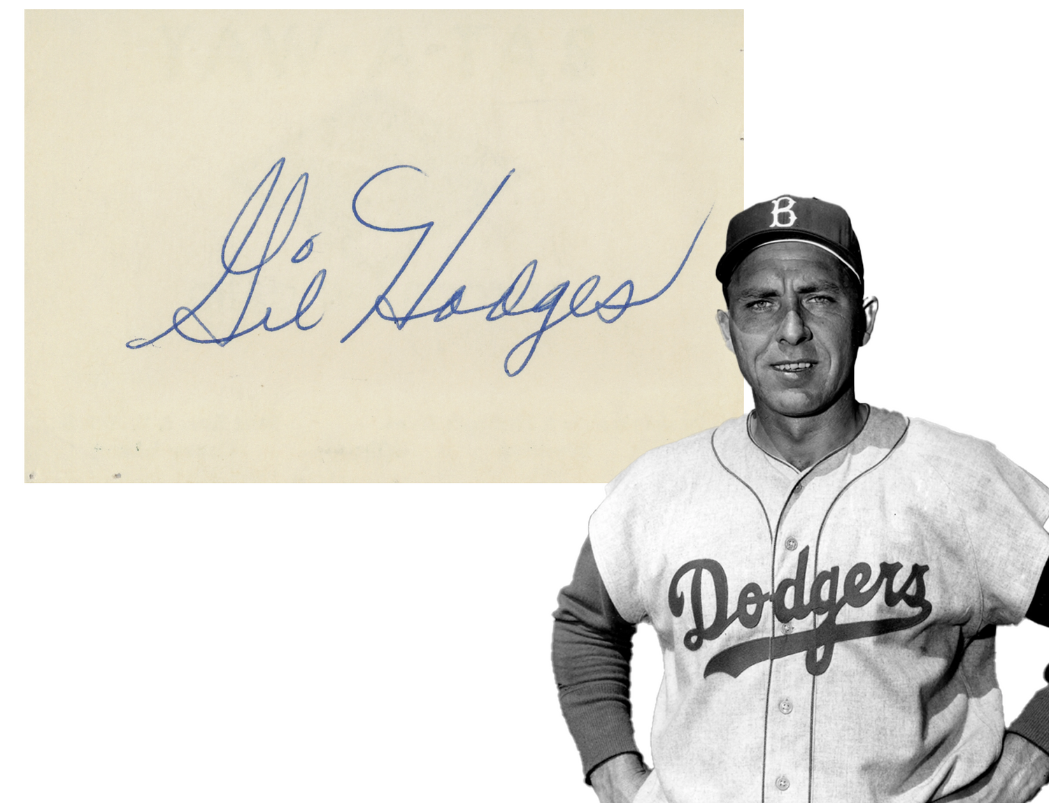 Gil Hodges Signed Autograph Card, Mint. Bat-A-Way, Flatbush. PSA0