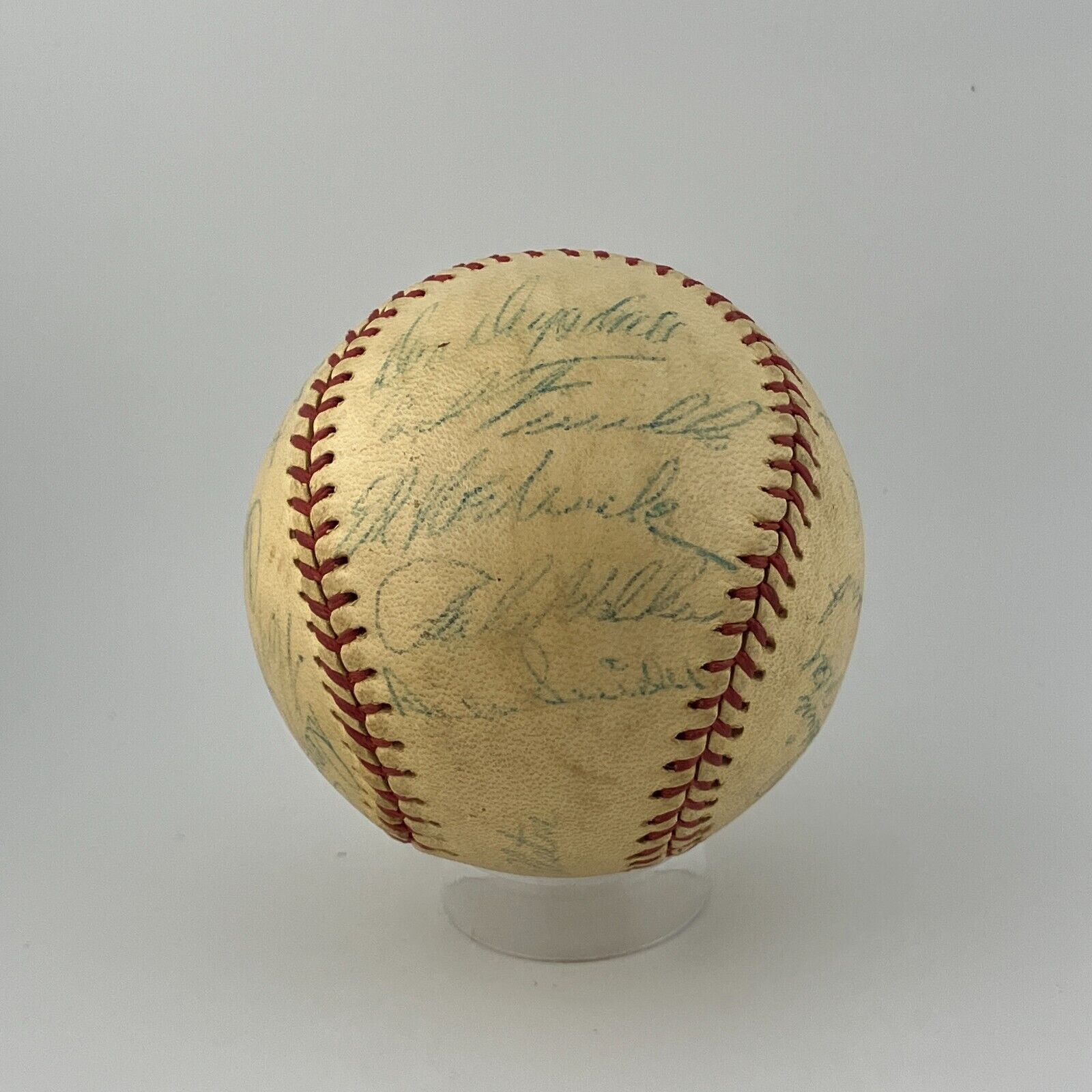 1956 Brooklyn Dodgers Team Ball. Clubhouse Signatures Jackie Robinson, Hodges