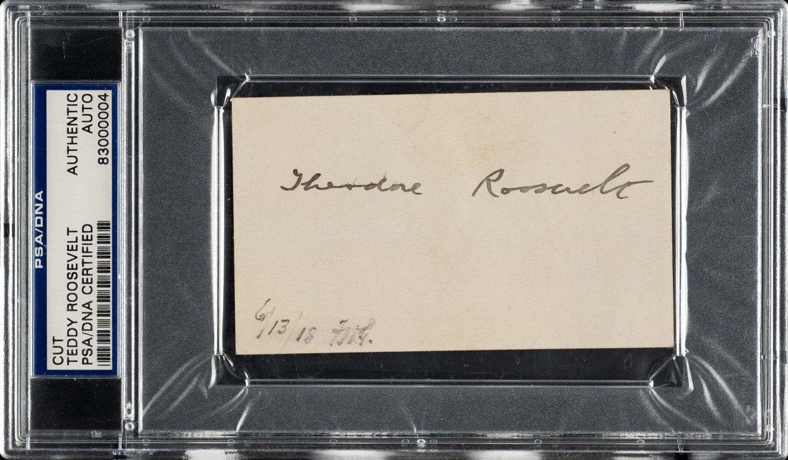 Theodore Roosevelt "The Man in the Arena" Autograph, Custom Framed. JSA1