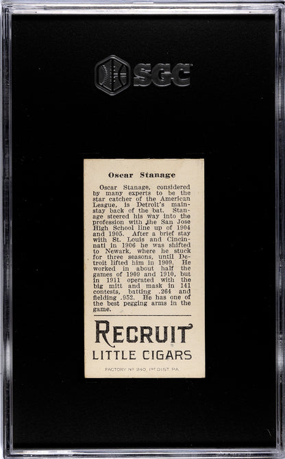 1912 Recruit Little Cigars T207 Oscar Stanage SGC 51