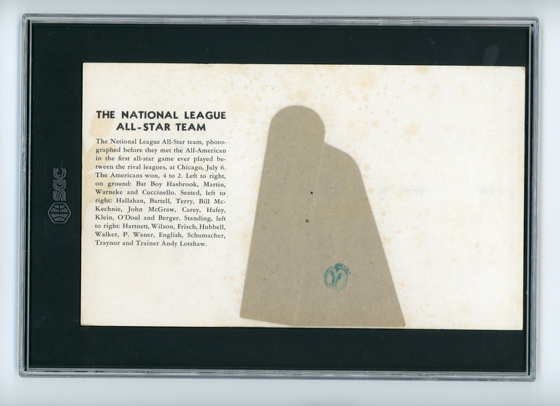 1934 Goudey Premium NL All Stars, McGraw, Waner, Wilson, Traynor, Frisch SGC 2.51