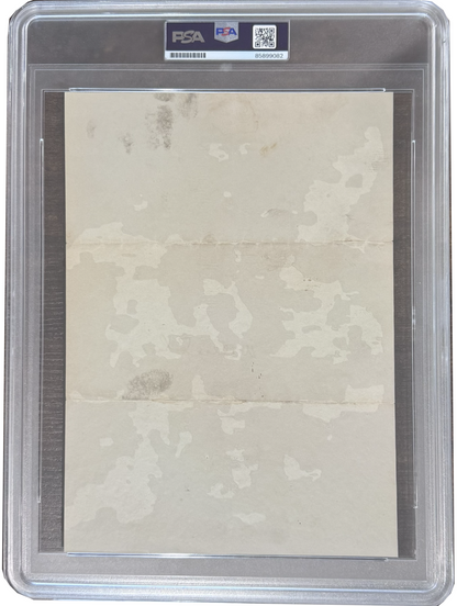 Walter Johnson Signed Letter and Fingerprints, 1927. Gem Mint, PSA 107