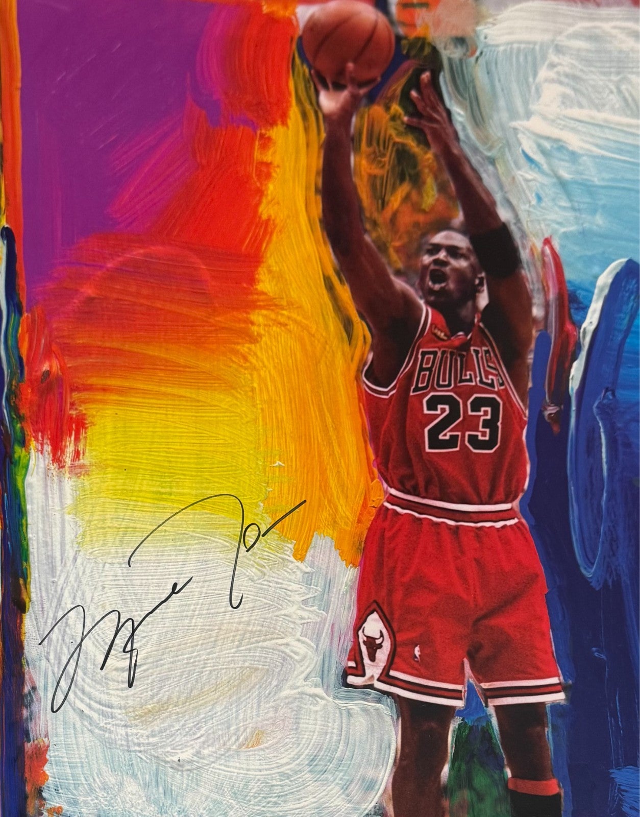 Michael Jordan Signed Art Lithograph, Peter Max. Limited Edition, Upper Deck UDA2