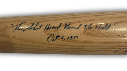 Bobby Thomson Signed &amp; Inscribed "Shot Heard Round the World" Baseball Bat. JSA4