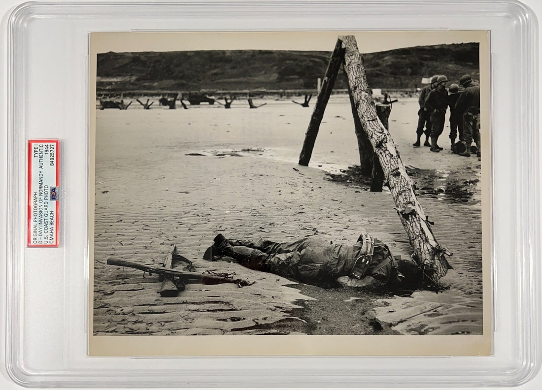 D-Day - Invasion of Normandy Photo. Omaha Beach. PSA Type 10