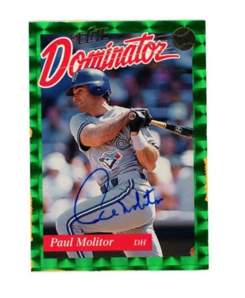 Paul Molitor Signed 1993 Donruss Leaf Elite Dominator0