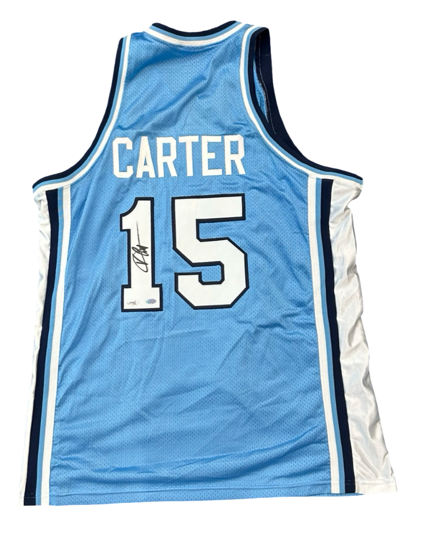 Vince Carter UNC North Carolina Signed Jersey, XL. JSA1
