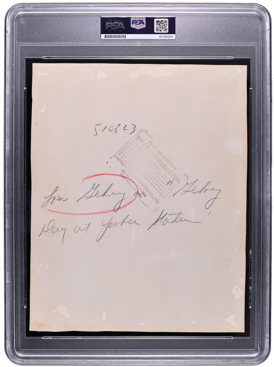 Lou Gehrig Day 1939, Luckiest Man Speech Original Photo. Iconic Image PSA Type 21