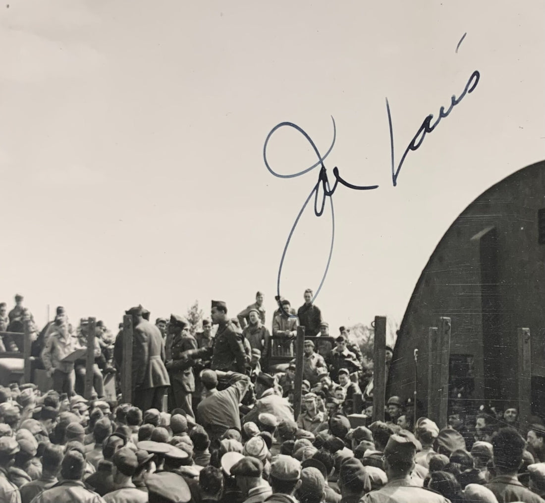 Joe Louis Signed 8x10 Photo, Army Boxing Ring. 1944 World War II. Auto JSA1