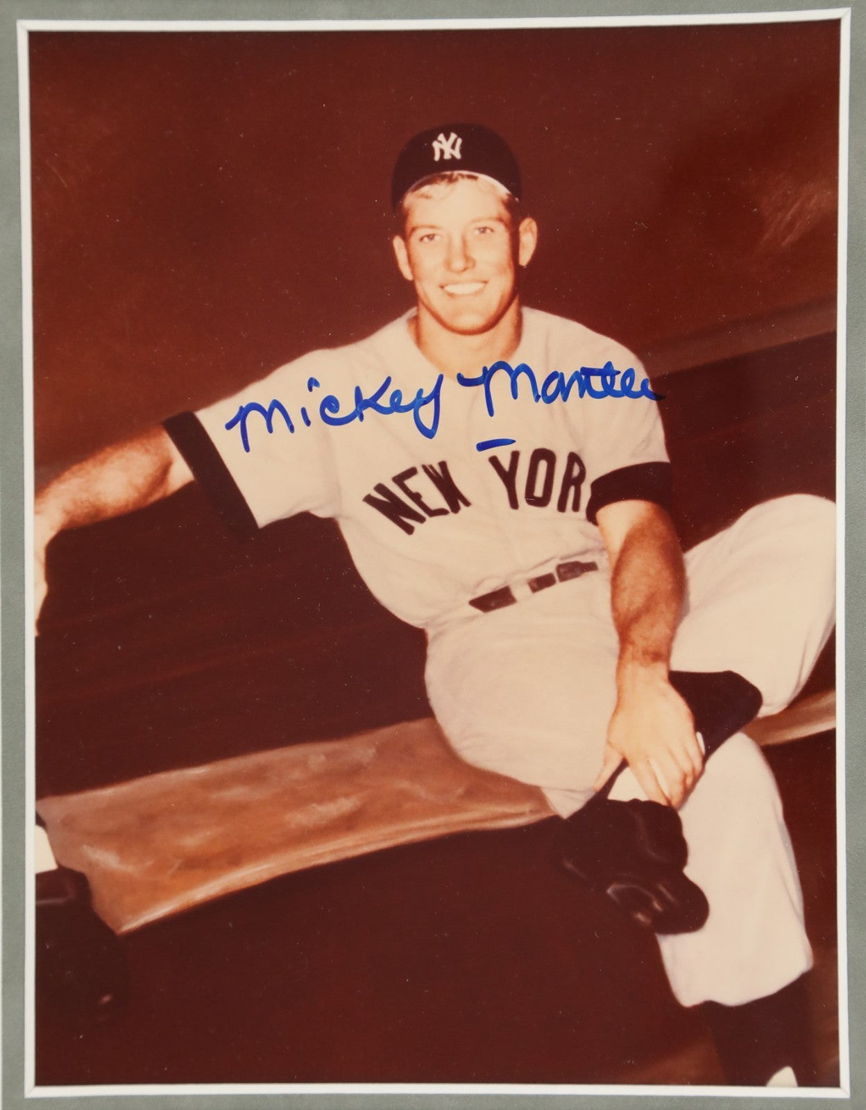 Mickey Mantle Signed &amp; Framed Rookie Era Photograph. JSA1
