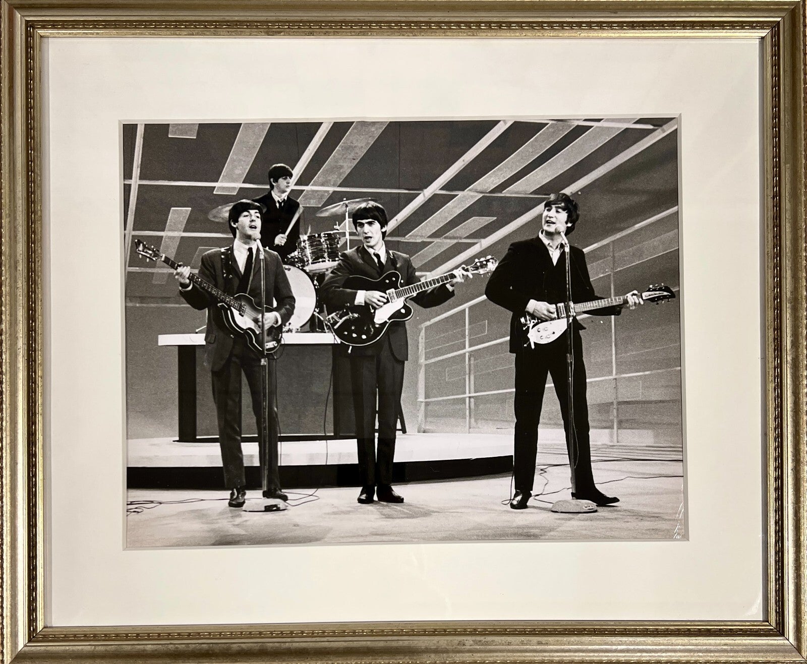 1964 The Beatles Original Photo. 1st Appearance on Ed Sullivan Show. PSA Type 11