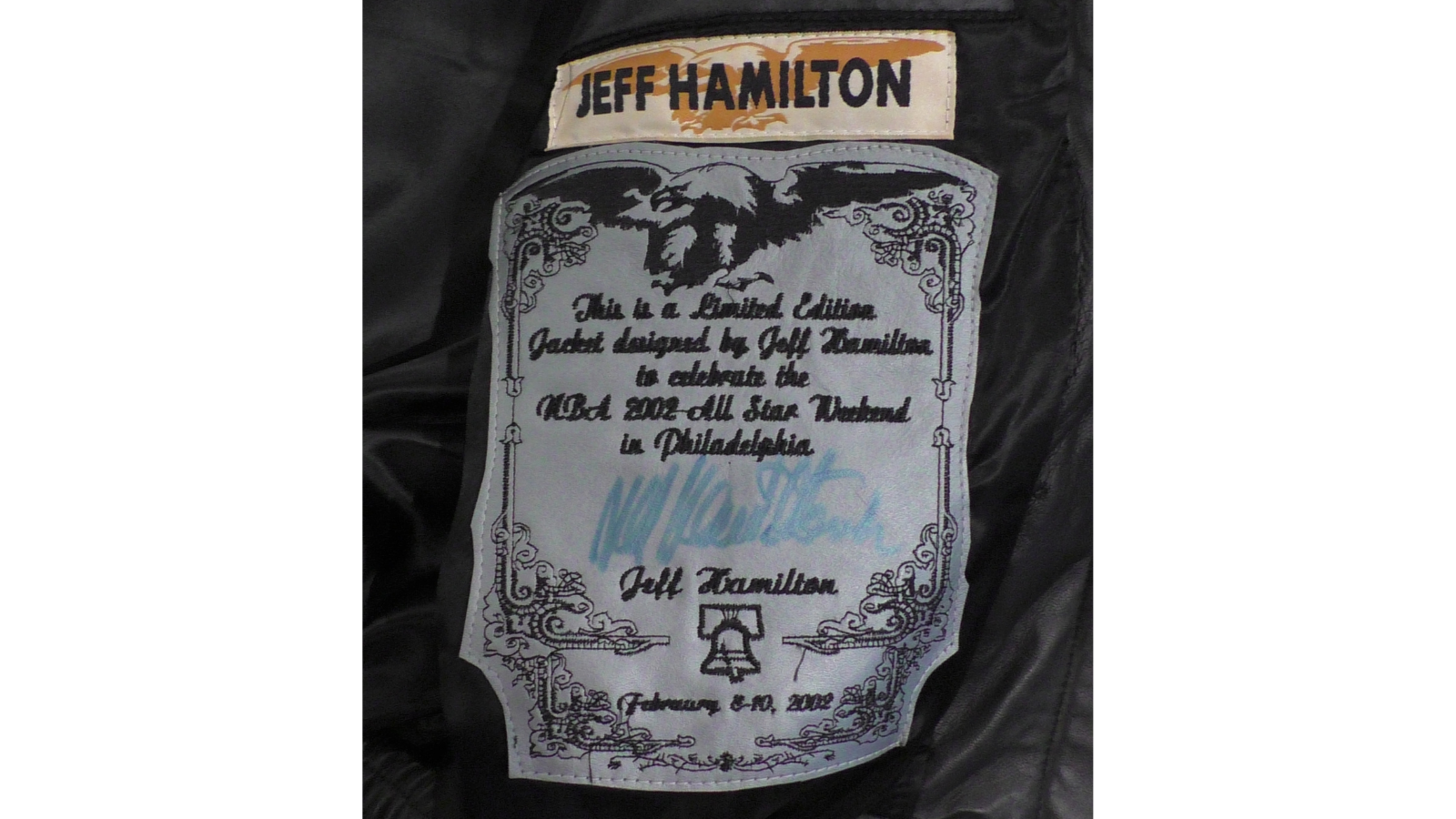 Jeff Hamilton NBA All-Star Leather Jacket, Rhinestones Studs. Embroidered Logos4