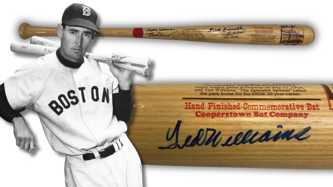 Ted Williams Multi Signed Fenway Park, Boston Red Sox Greats Baseball Bat. JSA0