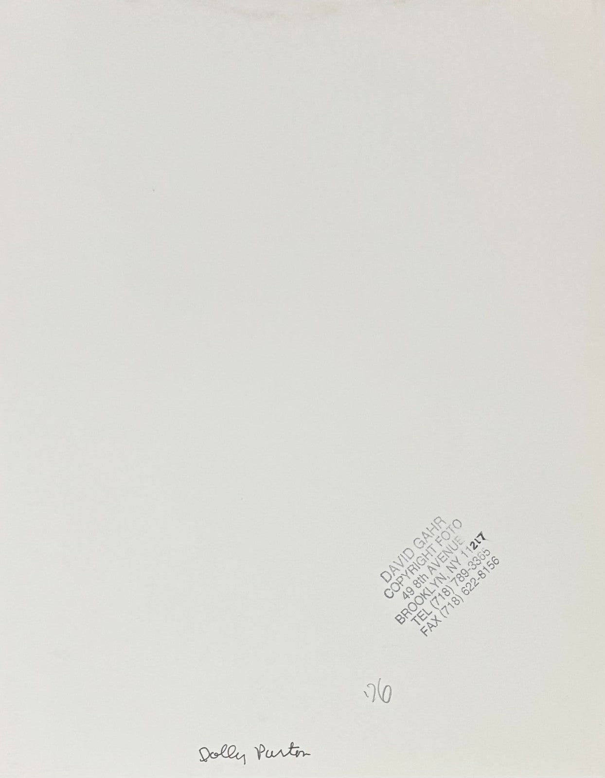 Dolly Parton Original David Gahr 8x10 Photograph. New York City, 19761